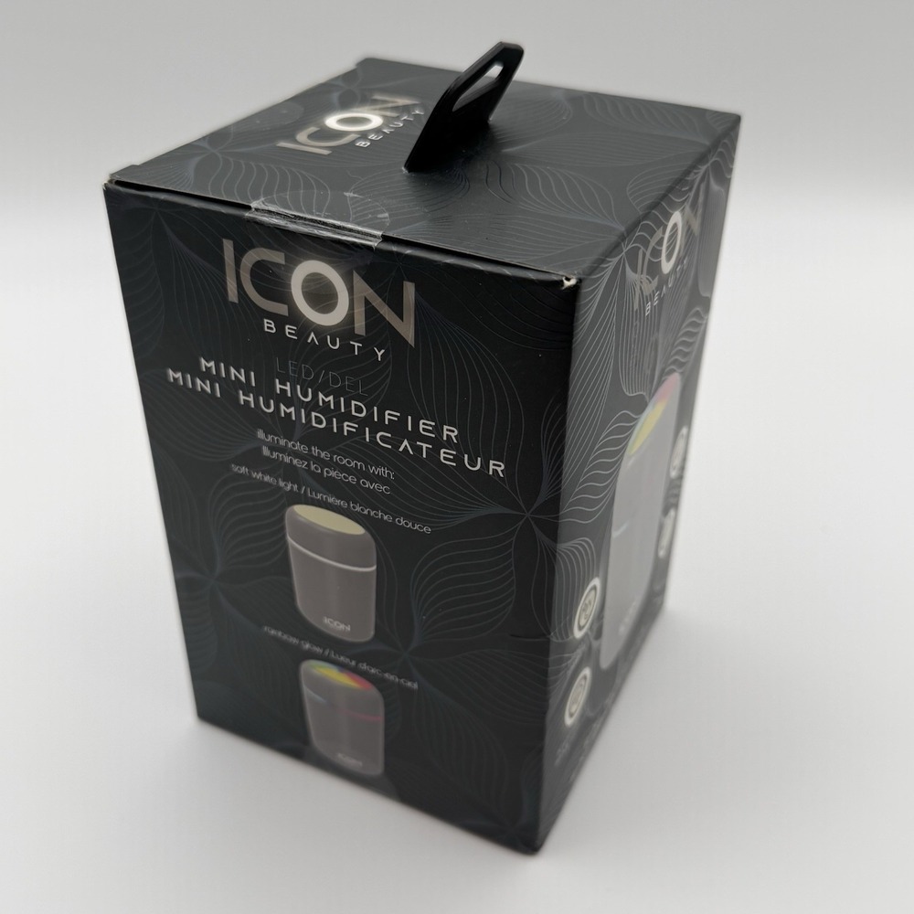 ICON Beauty LED Mini Humidifier USB Powered 2 LED Modes Gray NIB - Picture 13 of 14